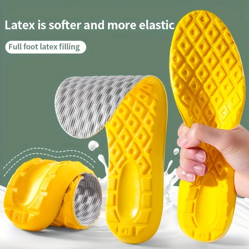 NEW Latex Memory Foam Insoles for Men's Soft Foot Support Shoe Pads Breathable Orthopedic Sport Insole Feet Care Insert Cushion