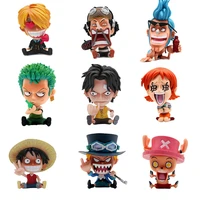 anime one piece figure luffy ace zoro sabo nami hancock q version car inside the accessories decor model toys gift