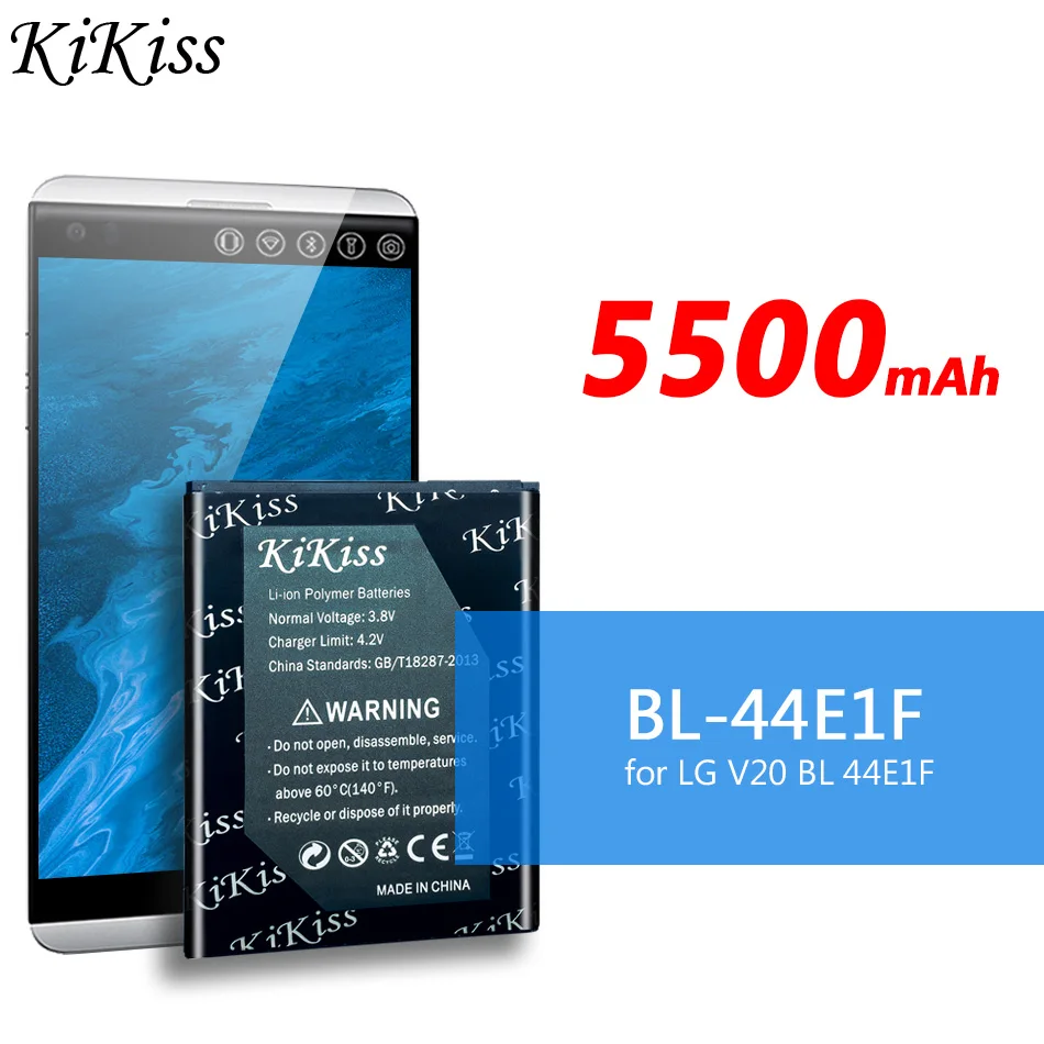 

KiKiss 5500mAh BL44E1F BL-44E1F Replacement Battery For LG V20 H990N F800 H915 H910 H990N US996 F800L Stylo 3, Stylus 3