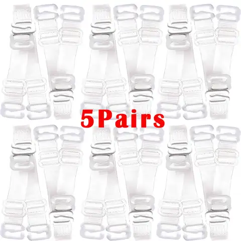 5pairs Summer Invisible Transparent Bra Straps Women Adjustable Intimates Straps Strapless Anti Slip Transparent Bra Straps