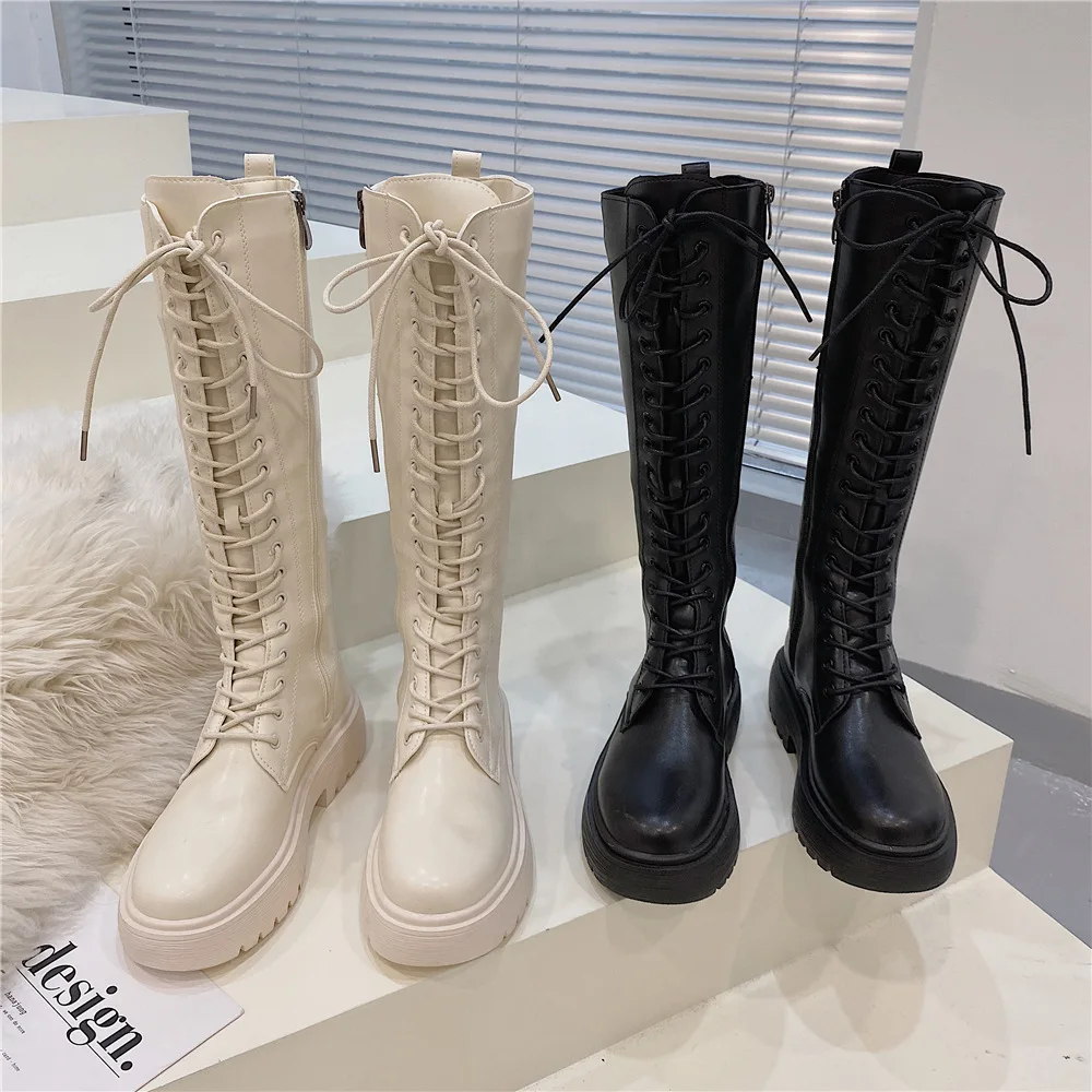 

High-Heeled Thigh Boot Women's below the Knee 2021 Spring New All-Matching Chunky Heel Tall Knight Boots Small Boots Children