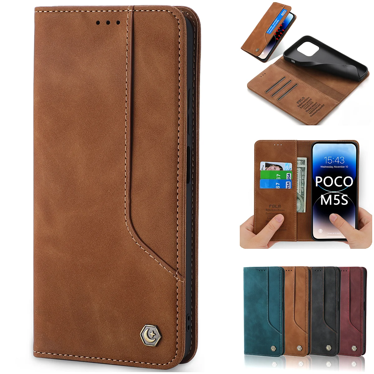 Case For Xiaomi Poco M5S 5G Magnetic Flip Cover For Xiomi Mi Poco M5s M5 M4 M 5 Book Style Leather Phone Wallet Card Holder Etui