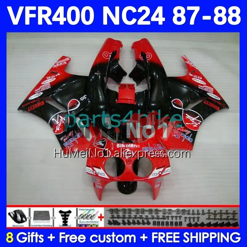 

Body For HONDA VFR400 R V4 VFR400RR RVF400R 150No.82 RVF VFR 400 R RR 400R CC NC24 87 88 VFR400R 1987 1988 Fairing red glossy