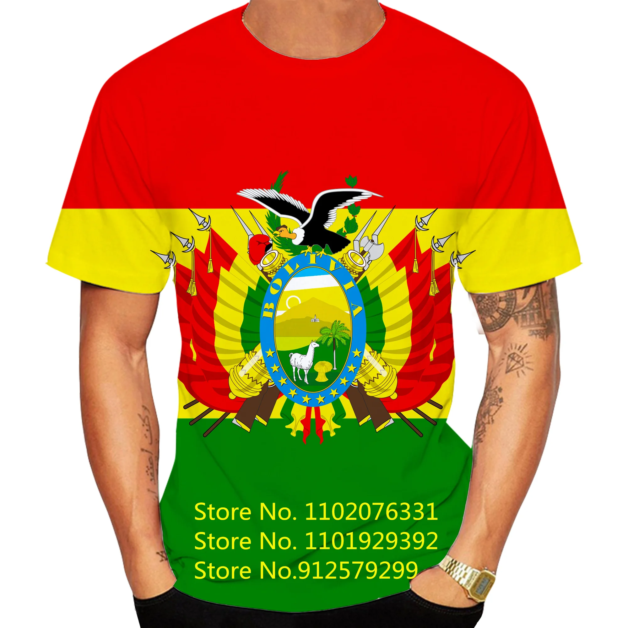 

Men/Women Fashion Bolivia Flag 3d T Shirt Novelty Casual Round Neck Short Sleeve Sports T-shirt