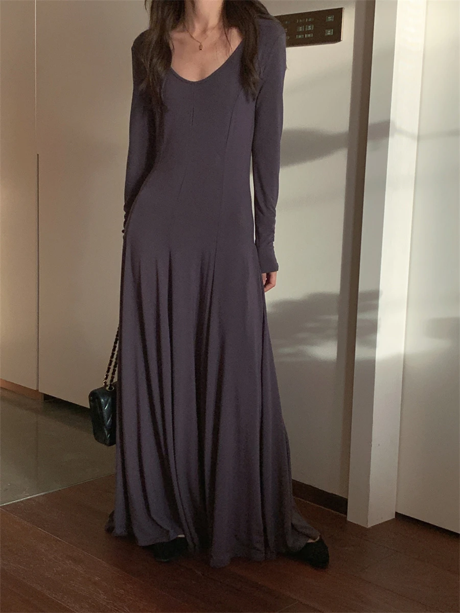 

Midi Dress Casual Slim Bottoming Autumn Winter Women New 2022 Fashion Office Lady Korean Solid Normcore Vestidos Female Clothes