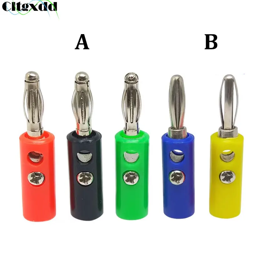 

Cltgxdd 10Pcs 4mm Lantern Banana Plug Audio Speaker Wire Connectors 4mm Screw Solderless Male DIY Plug Adapter