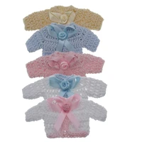 612pcs mini cotton crochet knitting sweater ribbon fabric for baby shower baptism toy dolls crafts table party decoration