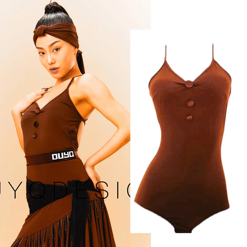 

New Latin Dance Tops For Women Sexy Bodysuit Chacha Samba Tango Latin Dance Practice Clothes Female Latin Dance Costumes DN11136