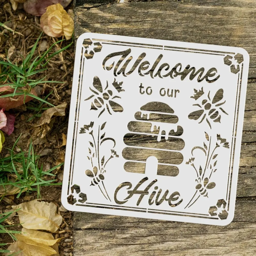 Добро пожаловать в наш трафарет улья 11 8x11 8 дюйма многоразовый сотовый шмельница