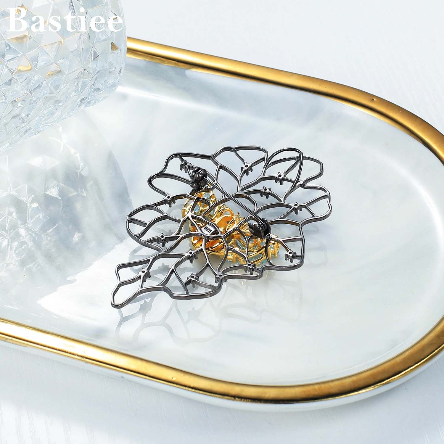 

Bastiee Amethyst S925 Silver Brooches for Women Necklace Pendant Dual Use Design Broches Vintage Y Antiguos Broszka
