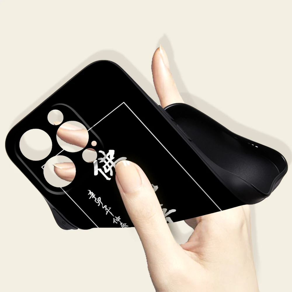 Интересный чехол для телефона iphone с китайскими иероглифами IPhone 13 11 12 Pro 8 7 Plus X MAX XR
