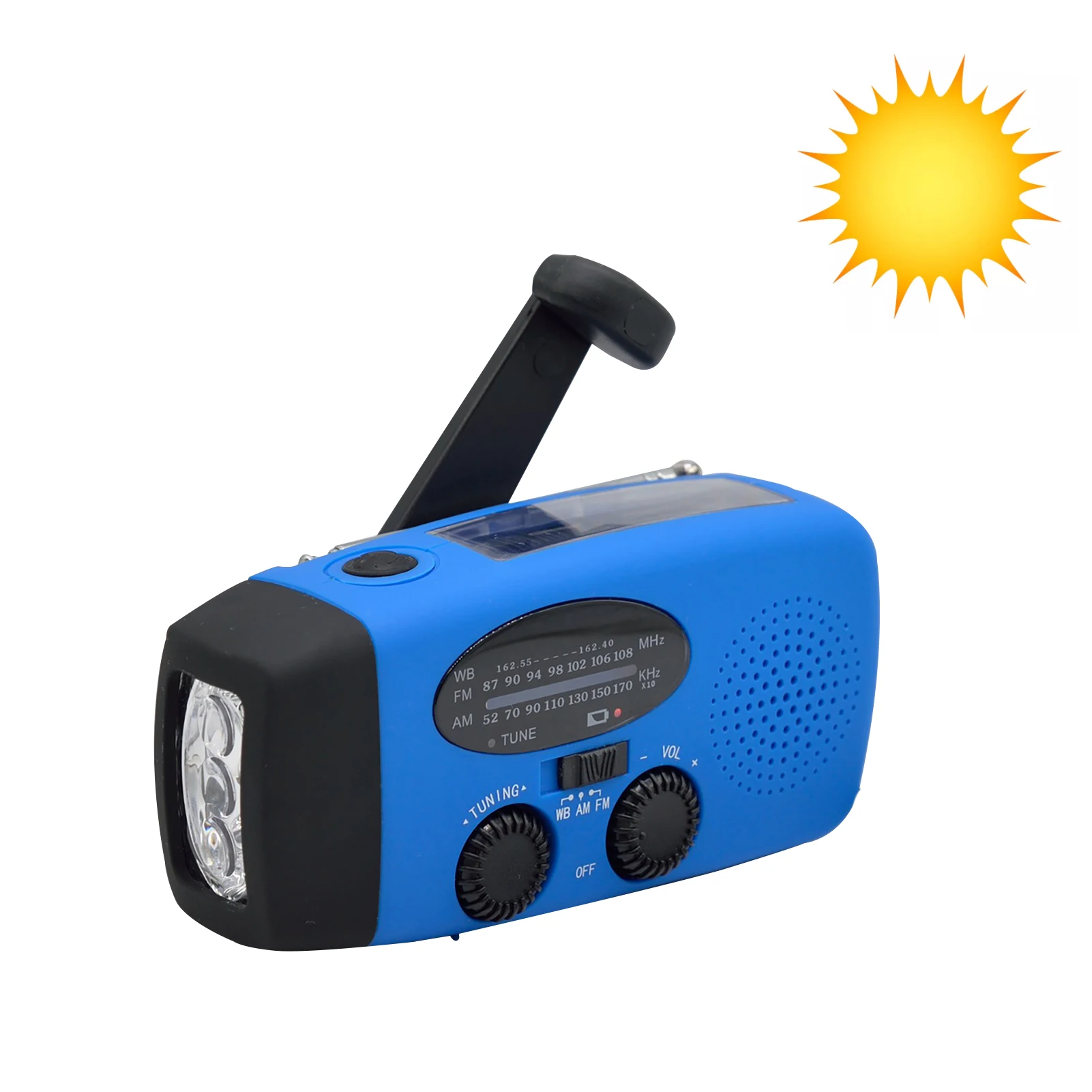 

Emergency Weather Radio Self Powered AM/FM NOAA Weather Radio With 2000mAh Power Bank Cell Phone Charger LED Flashlight Portable