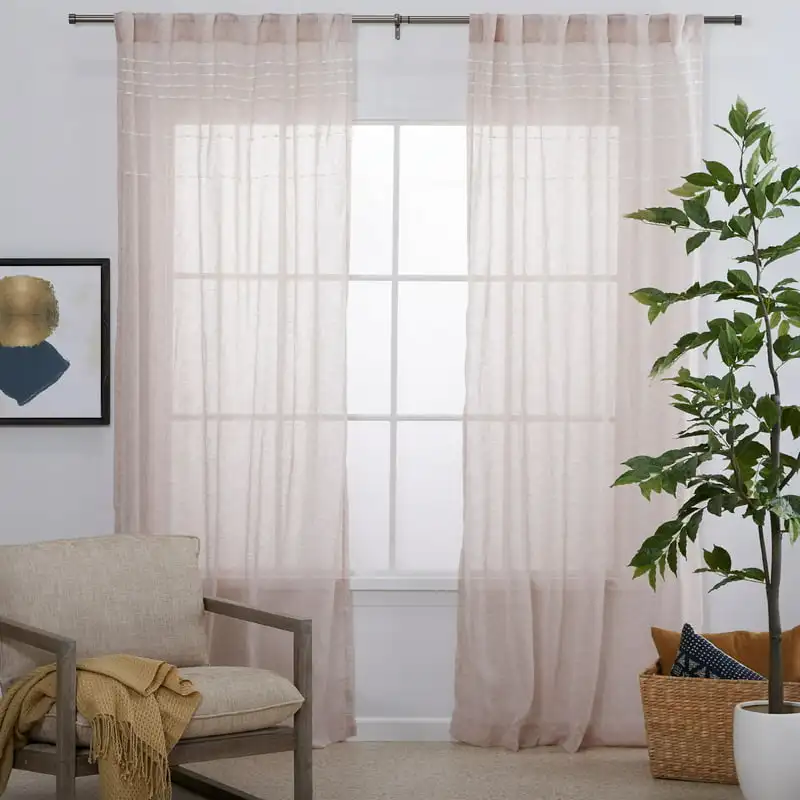 

Puffed Embellishment Curtain Panel Pair