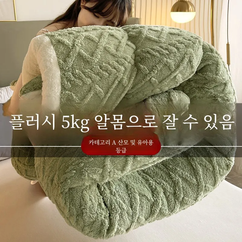 5.00kg Berber Fleece Quilt Winter Core Thickened Warm Milk Velvet Tower Single Student Dormitory Fleece-lined