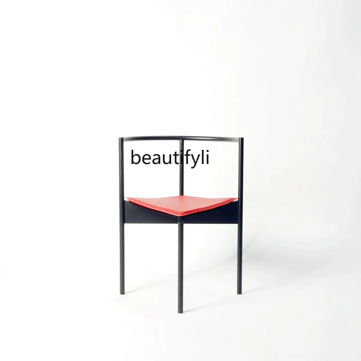 

yj Minimalist Modern Minimalist Nordic Style Metal Dining Chair Cowhide Leisure Creative Chair
