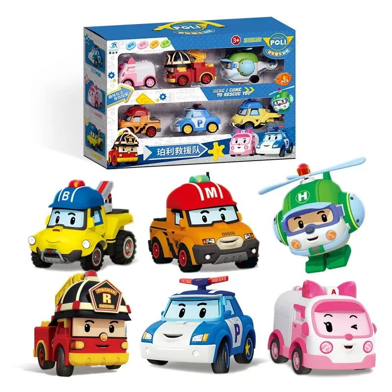 Новые корейские игрушки Robocar Poli Transformation Robot Amber Roy Модель автомобиля Аниме Фигурка