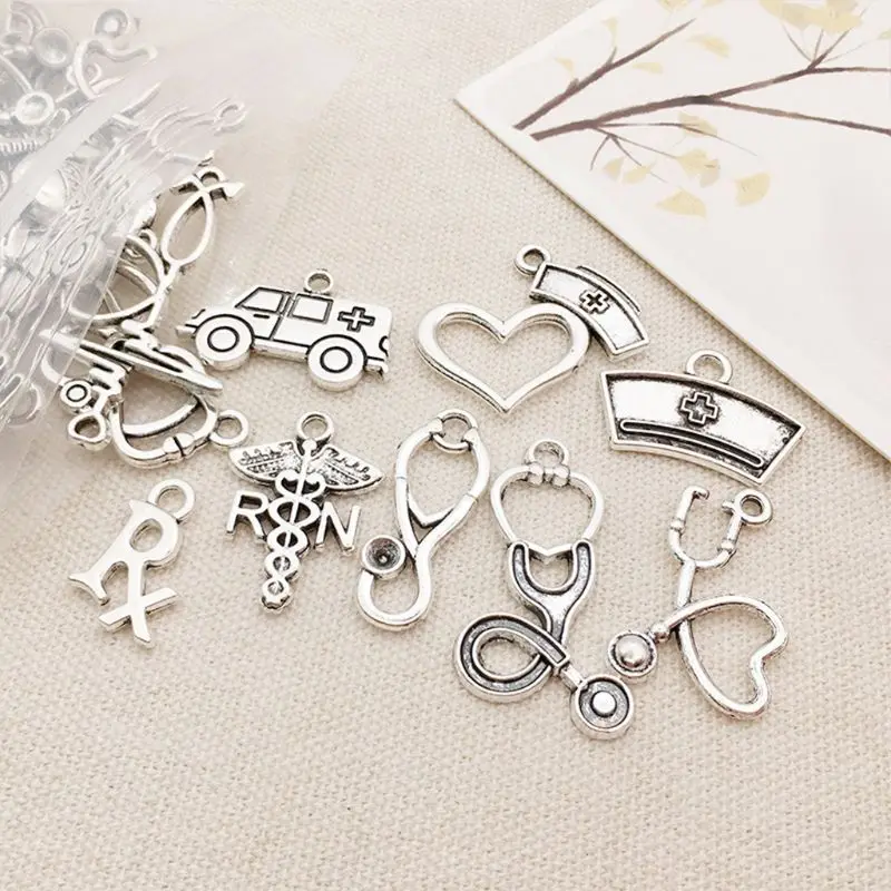 Новый стиль 72 шт. смешанное античное серебро подвески для доктора и медсестры
