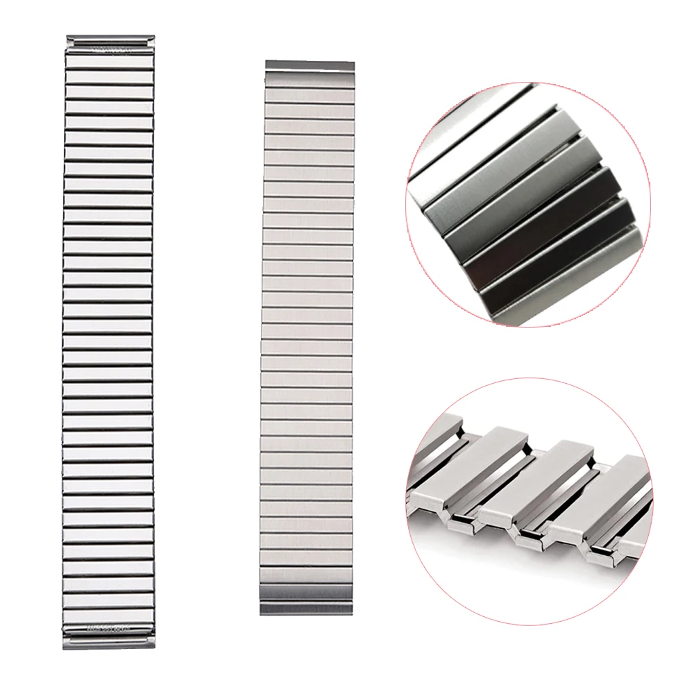 14/16/18 20mm 22mm Elastic Stainless Steel for Samsung Galaxy Watch 3 45mm/46mm/Active2/Gear S3 Bracelet for Huawei Watch Band