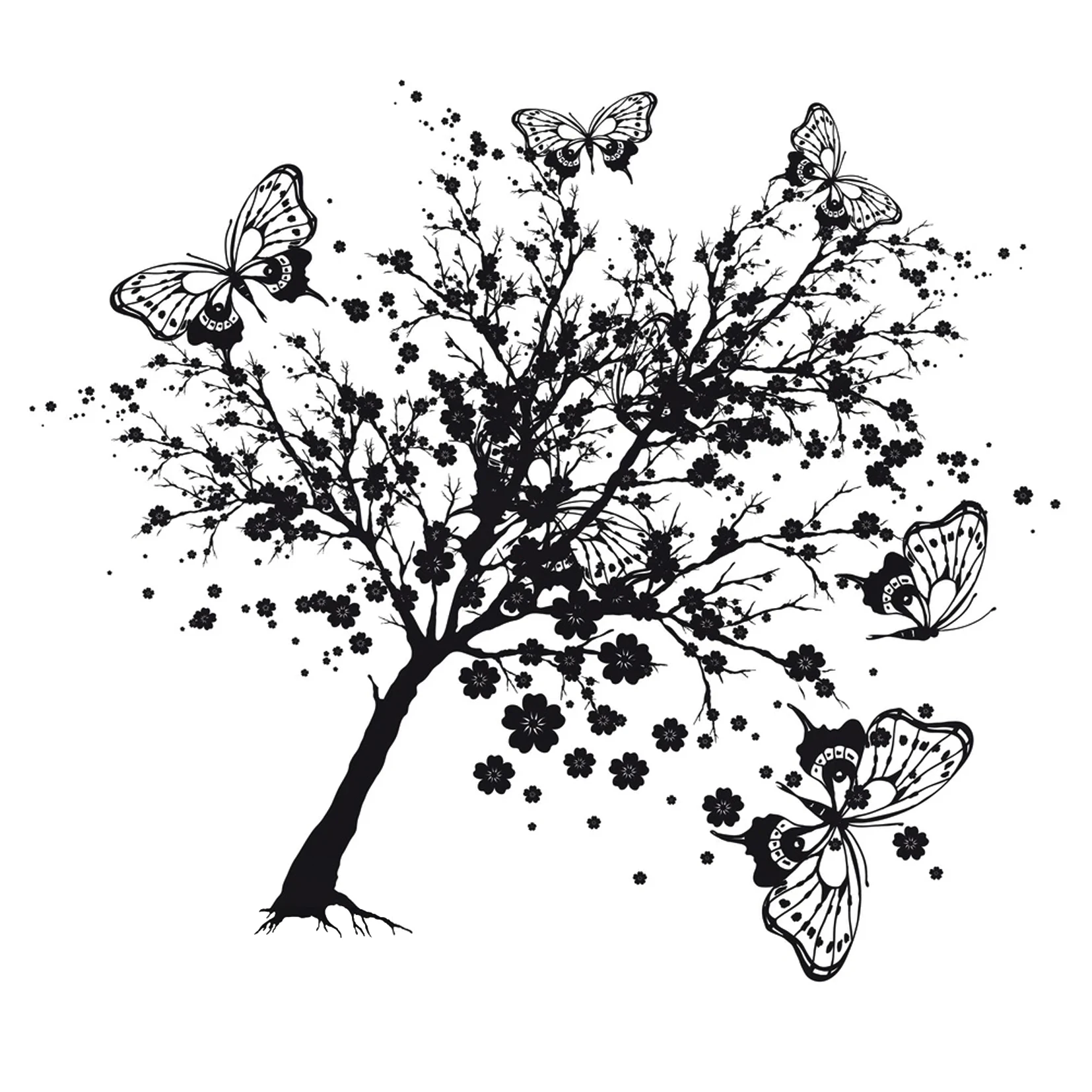 

Butterfly On Tree Clear Stamp for Scrapbooking Rubber Stamp Seal Paper Craft Clear Stamps Card Making