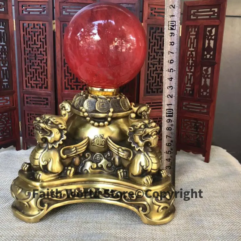 2025 Америка HOME SHOP ОФИС латунь Amass Fortune Dragon PI XIU GOOD LUCK Талисман ZHAO CAI Хрустальный шар