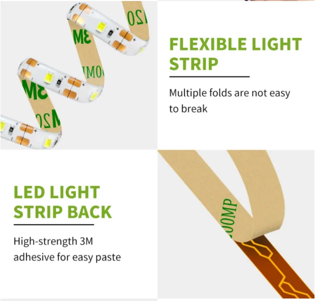 Фото Светодиодная лента 2835SMD с USB, гибкая LED светильник СКА для ТВ, рабочего стола, телевизора, диагонасветильник экрана, 5 в постоянного тока, 1 м, 2 ... №2
