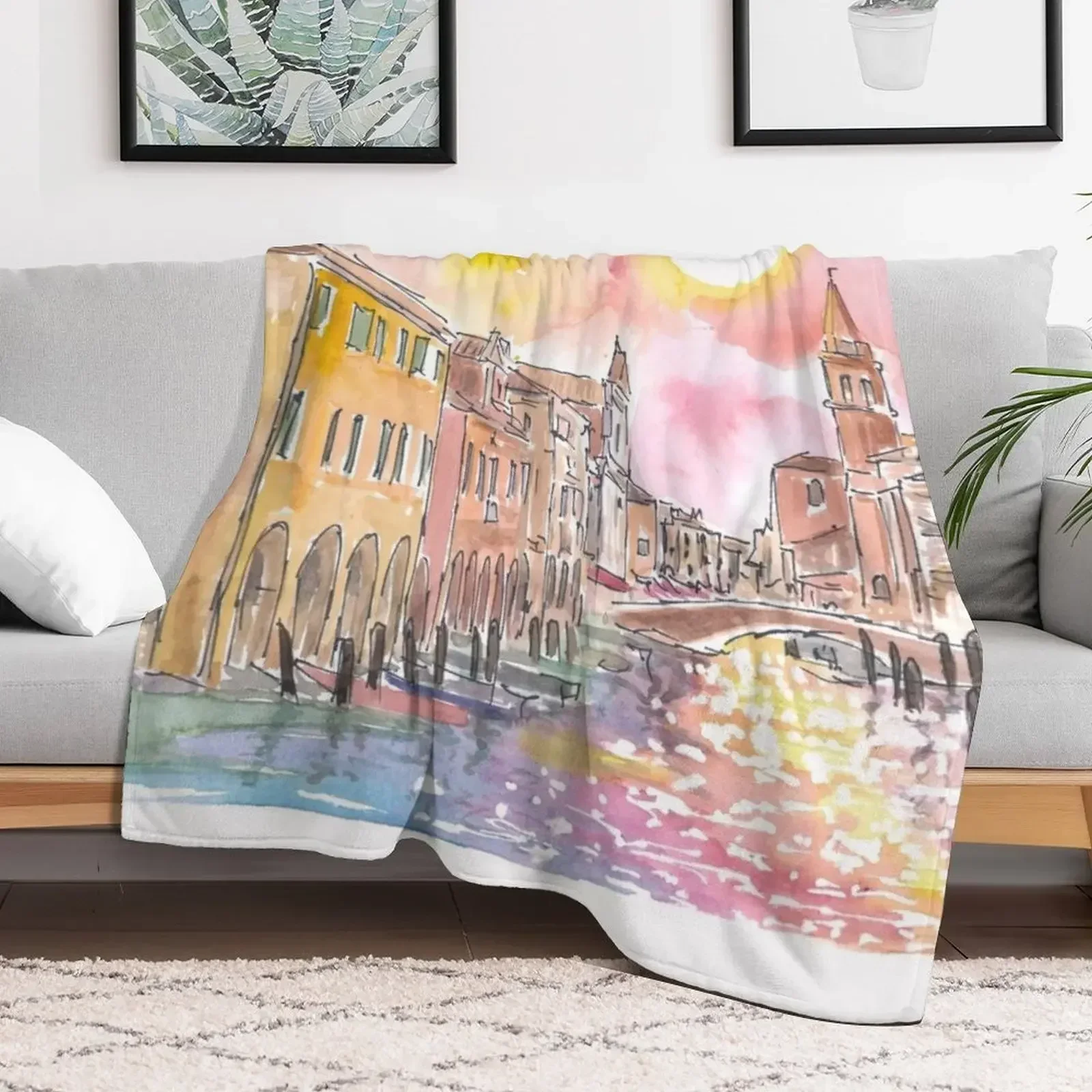 Одеяло Chioggia Hidden Gem and Entrance to Lagoon of Venice самое мягкое большое красивое одеяло