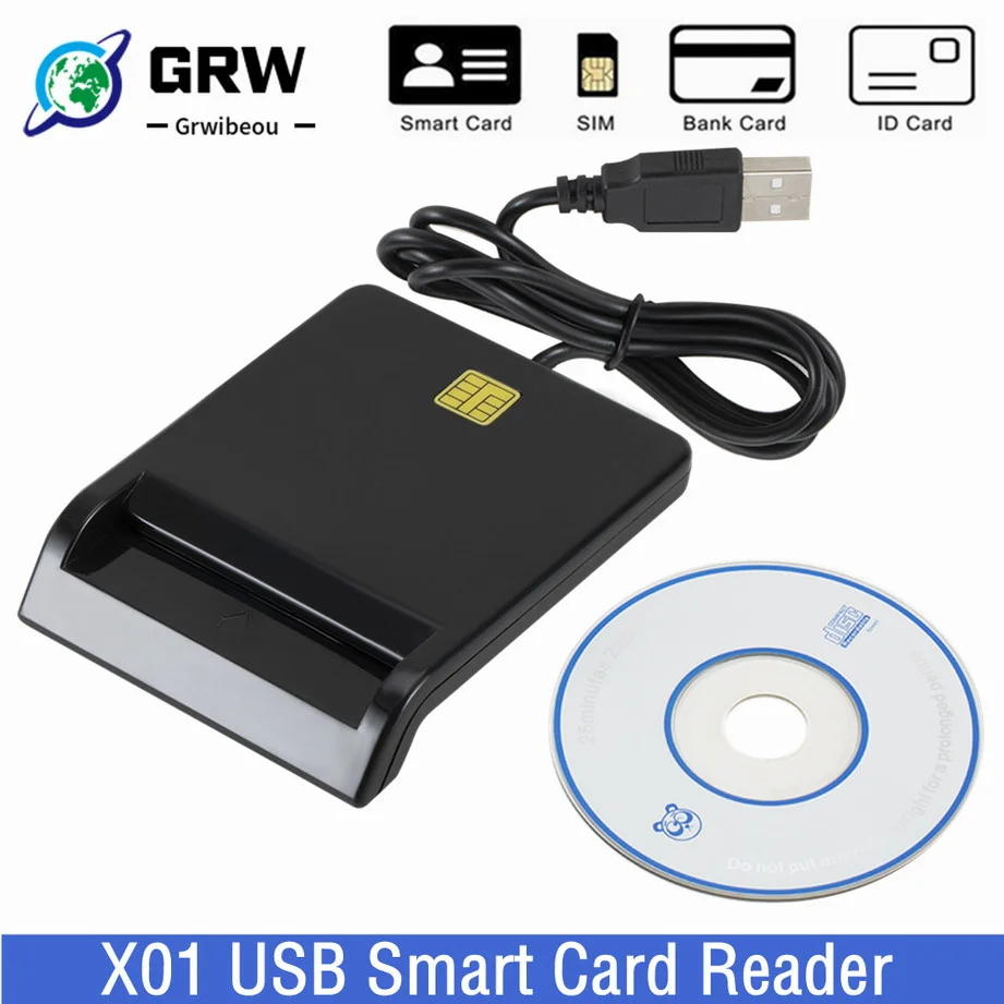 

X01 USB 2.0 Smart Card Reader For Bank Card IC/ID EMV Card Reader High Quality For Windows7/8/10 Linux OS USB-CCID ISO7816