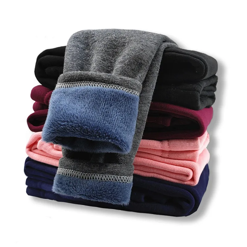 

Осенне-зимние детские леггинсы однотонные хлопковые теплые детские брюки с флисовой подкладкой плотные брюки для девочек