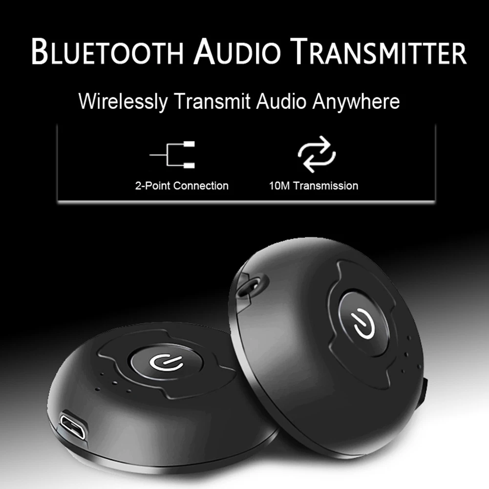(A26M) Многоточечный Bluetooth 5.0 аудиопередатчик для ТВ и ПК, подключение 2 наушников, 3,5 мм AUX, стереоадаптер с низкой задержкой, беспроводной. (art.: 3920d9929a04f) - 3920d9929a04f