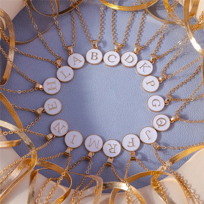 

Minimalist Initial A-Z 26 Letters Necklace for Women Name Alphabet Snake Choker Chain Necklace Jewelry Birthday Gifts Wholesale