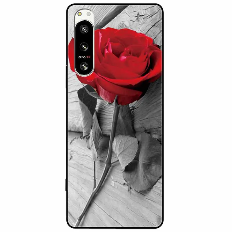 Чехол для Sony Xperia 10 V / 1 5G мягкие силиконовые задние чехлы с цветами телефона SONY