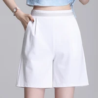 black white wide legged capris pants straight summer style womens baggy 2022 trend streetwear shorts female clothing high waist