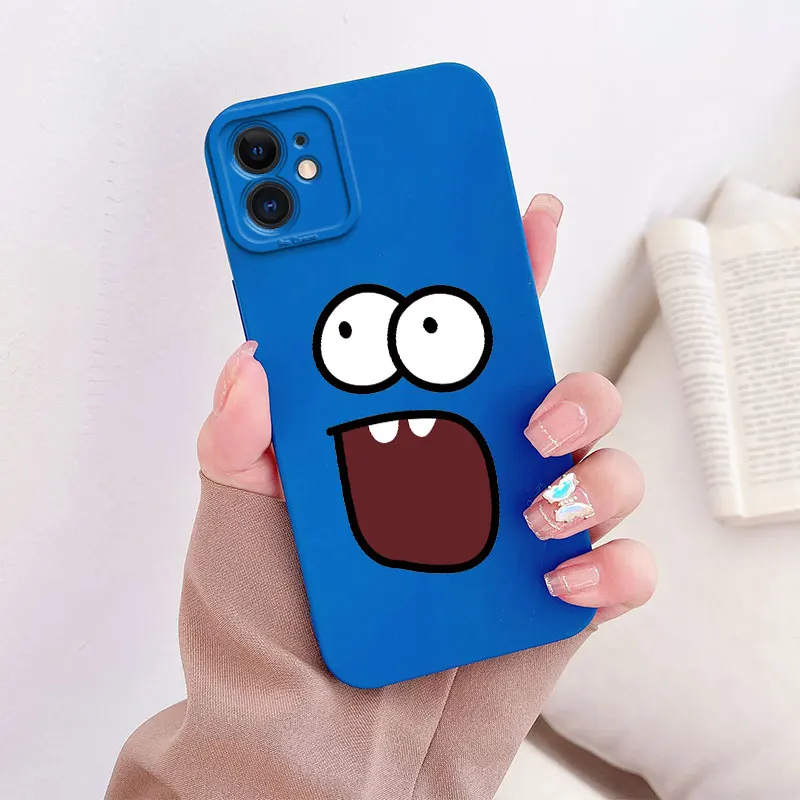 

Original Liquid Silicone Phone Case with Cartoon Graffiti for iPhone 14 13 12 11 Pro Max X XR XS Max 7 8 Plus Soft Protect Lens