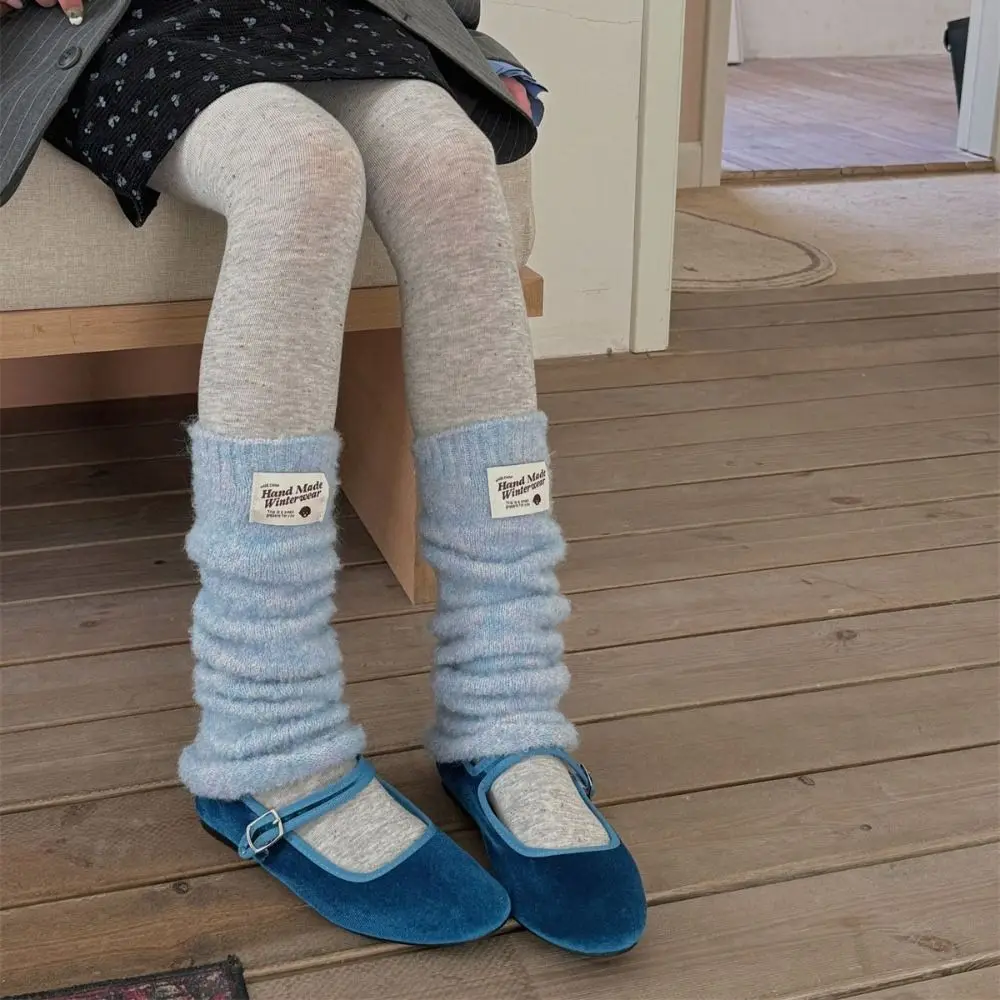 Модные вязаные гетры Y2k плюшевые чулки женские теплые чехлы для ног красочные