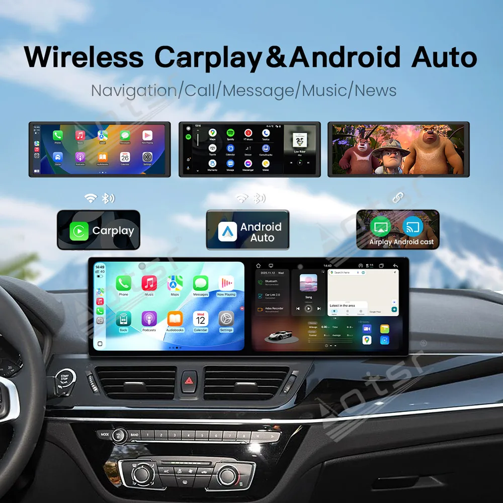 Фото Двойной 9,1-дюймовый Android 15 CarPlay радио для BMW 1 серии 2013-2020 NBT HD мультимедийный плеер с сенсорным экраном Автомобильный GPS Navi головное устройство №3