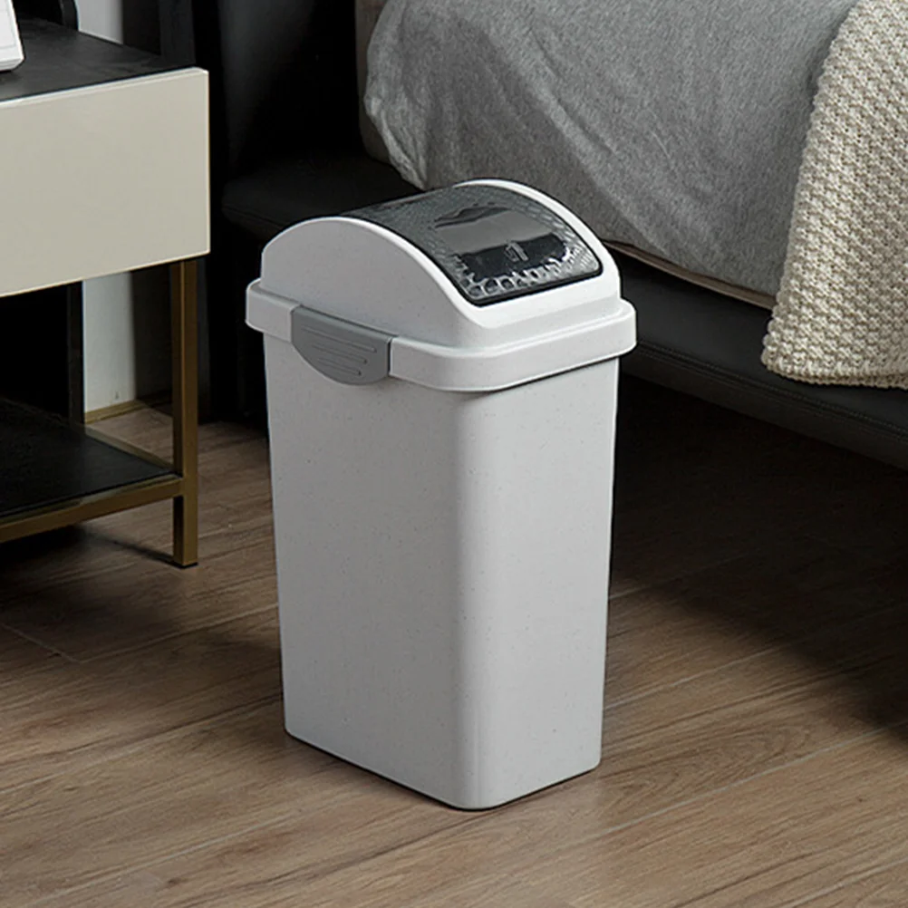 

Thicken Trash Can Kitchen Garbage Cans For Convenient Flip Bin Plastic Swing Lid Bucket Household