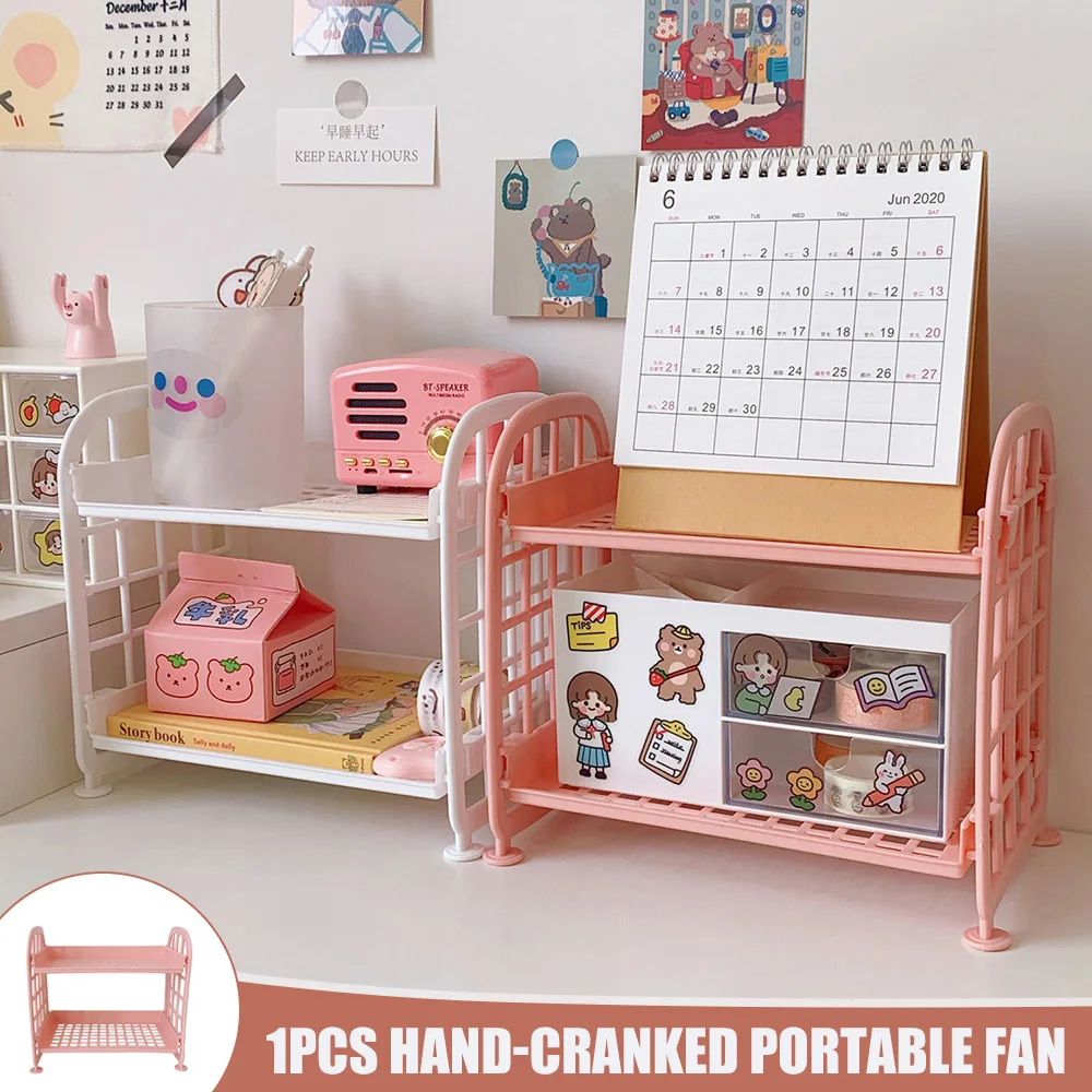 

Double-layer Desktop Storage Rack Hollow Shelf For Cosmetic Stationery Bathroom Storage Shelves Plastic Large Capacity Organizer