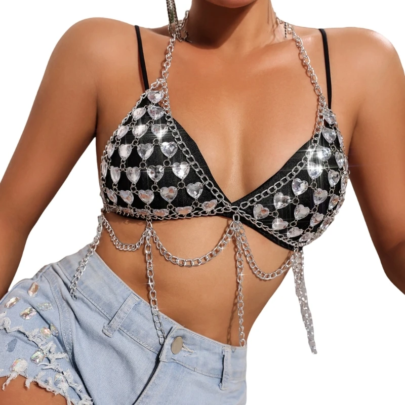 Женский укороченный топ с бретельками и на бретельках открытой спиной цепочкой