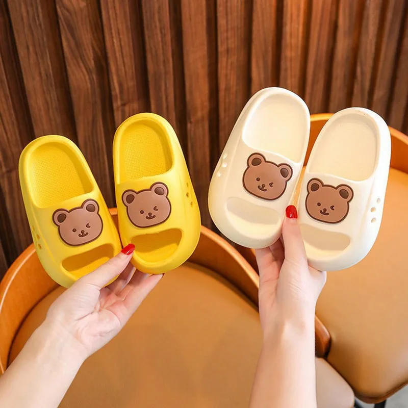 Children's Thick Platform For Girls Cloud Slippers Summer Beach Soft Sole Slide Sandals Leisure Indoor Bathroom Anti-slip Shoes