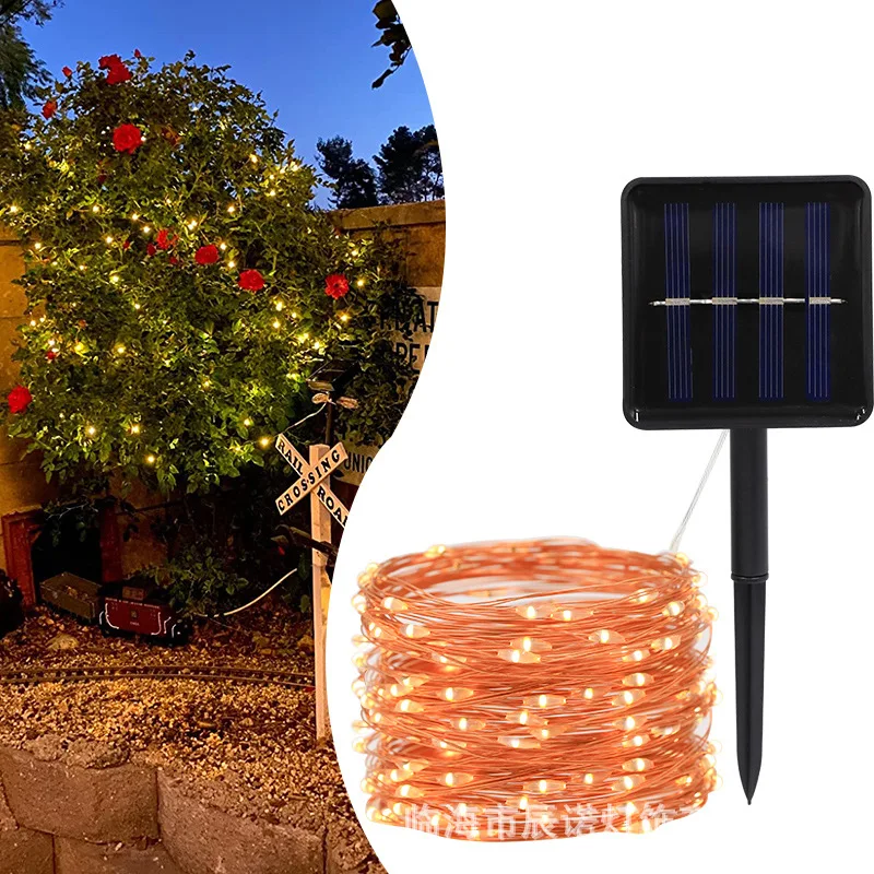

Colored Lights Solar Outdoor Lamp String Copper Wire Lights Birthday Camping Starry Courtyard Balcony Waterproof Flashing Light