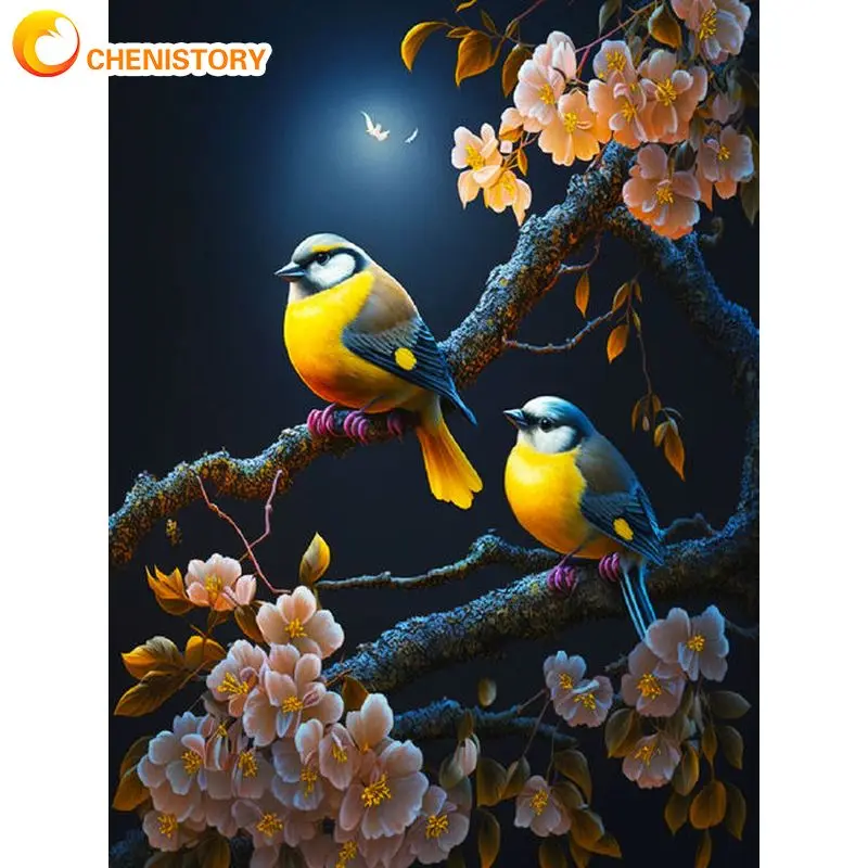 CHENISTORY масляная живопись по номерам для взрослых маркеры птицы на дереве