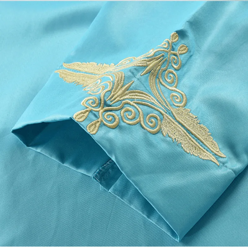 Рамадан мусульманская абайя халат однотонный дом для мужчин с длинным рукавом