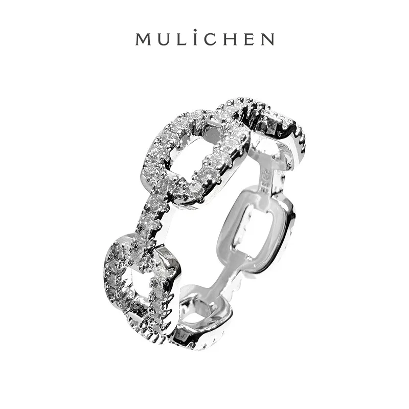 

Luxury Design Full Zircon Rings For Women Silver Color Band New Ins Fashion Trendy Mother's Day Gift Jewelry