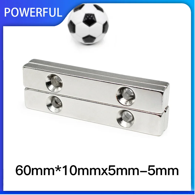 

1~20PCS 60x10x5-5mm Block Powerful Strong Magnetic Magnets 60mm x 10mm x 5mm Hole 5mm Strip Neodymium Magnets 60*10*5-5mm