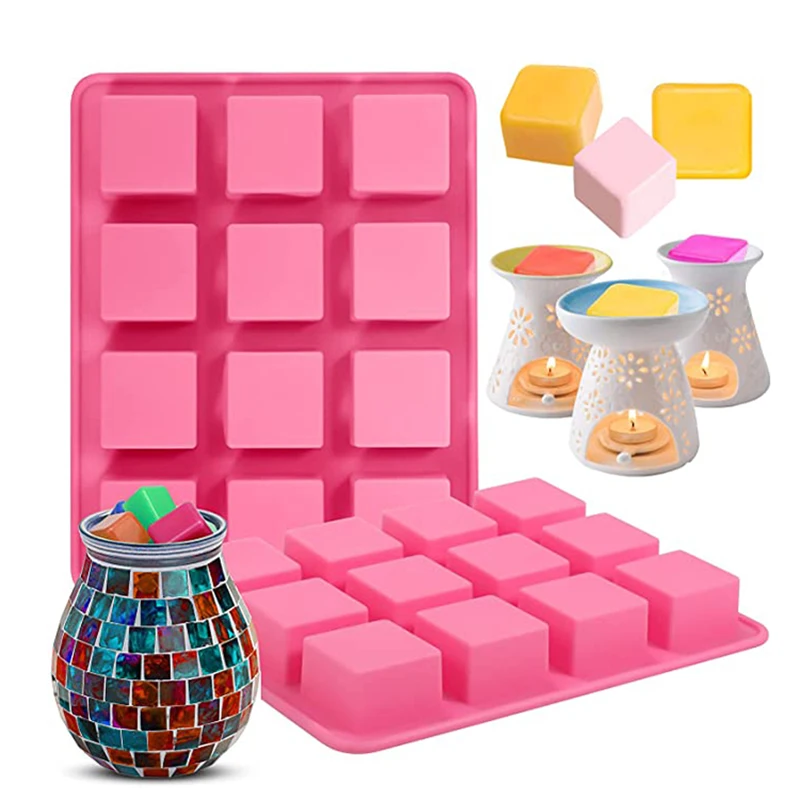 

Square Wax Melt Silicone Mold Soap Tart Container Mould Ice Cube Tray Candle Baby Food Chocolate Truffles Ganache Baking Tools