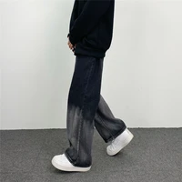 mens pants gradient straight womens wide leg jeans korean fashion streetwear hip hop mens pants jeans aesthetics ins hot sale