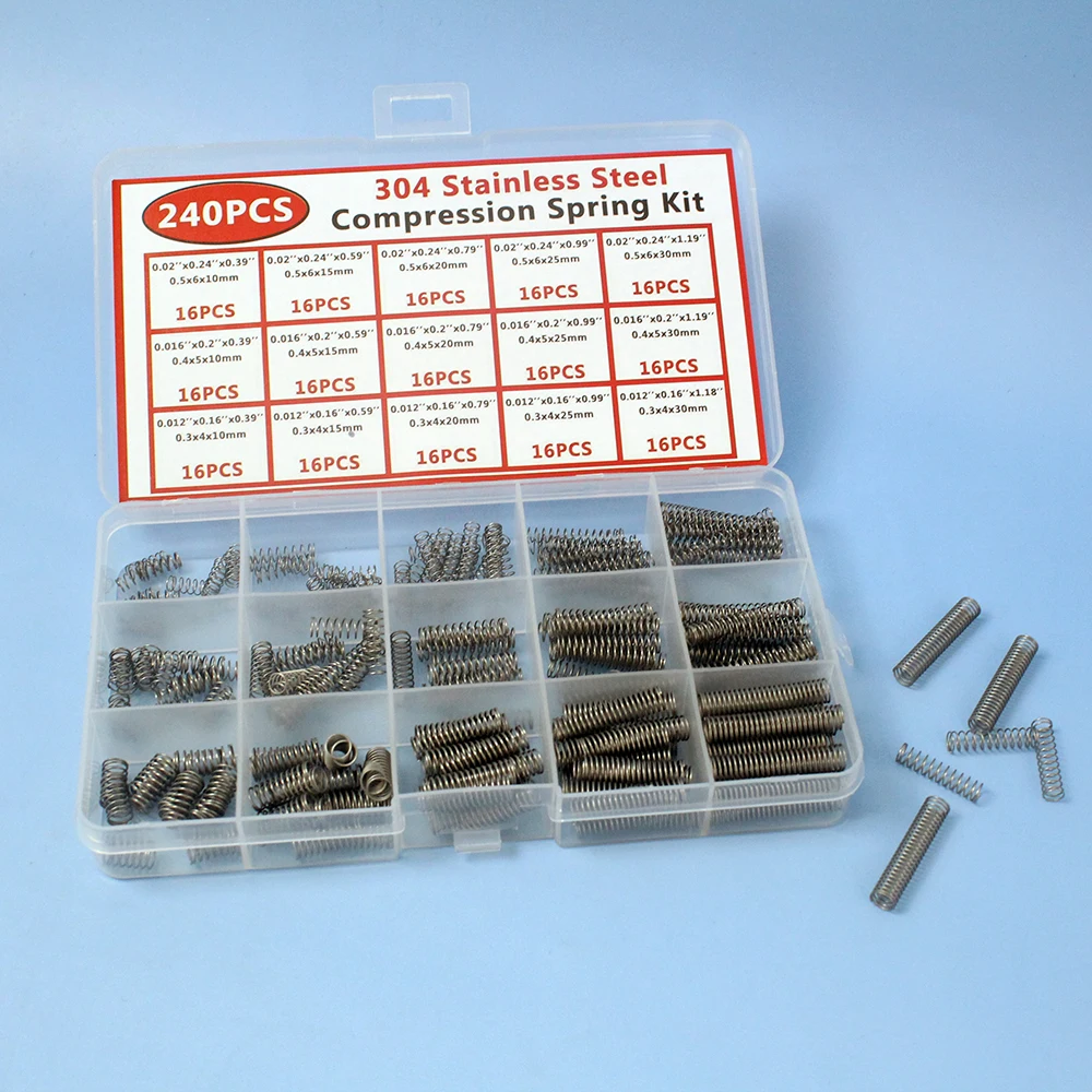 

Набор пружин нержавеющая сталь 240 шт.