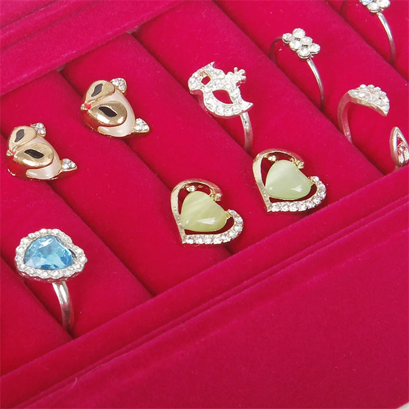 High Quality Grey Velvet Ring Jewelry Display Earrings Pendant  Storage Box Organizer Case Tray Stand Holder