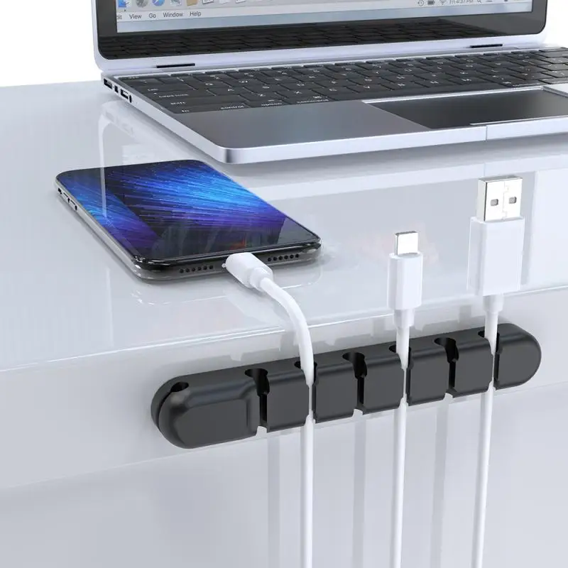 

Cable Organizer Silicone USB Cable Winder Idy Management Clips Cable Holder For Mouse Keyboard Headphone Wire Organizer Clips