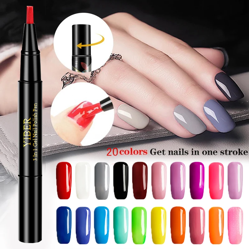 

One Step Glue Nail Gel Nail Varnishes Hybrid Base Coat Nail Polish Pen Manicure Nail Art 3 In 1 Beauty